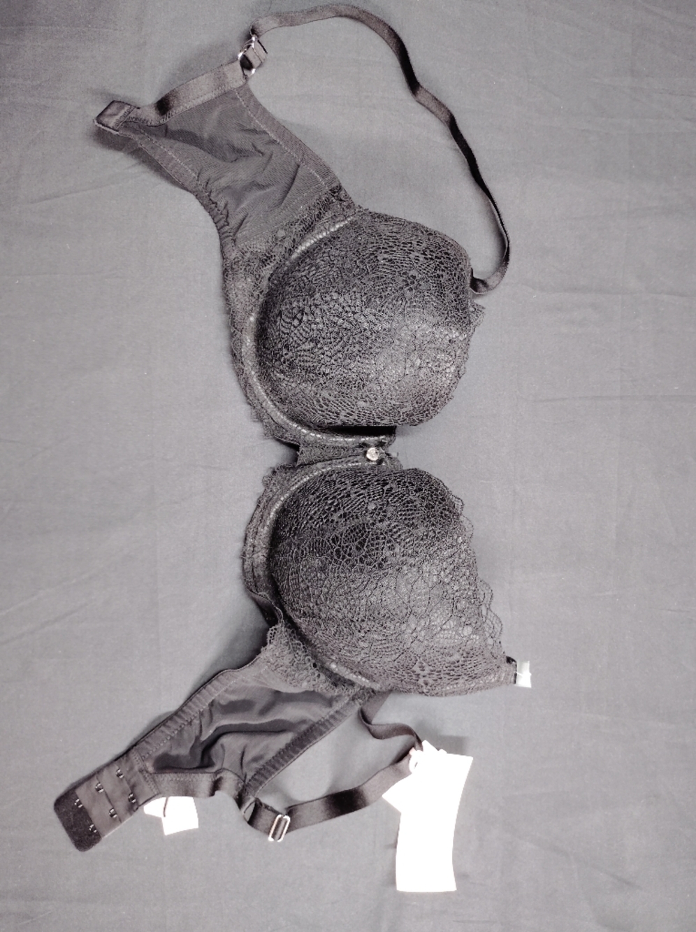 Boux Avenue 32ff Black Lace Plunge Bra with Center Accent - Picture 2 of 7